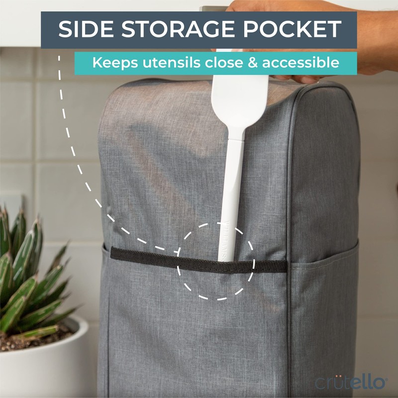 Crutello Food Processor Cover with Storage Pockets for Large 11-14