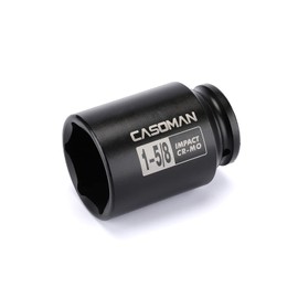 CASOMAN 6-Point 1/2-Inch Drive Deep Impact Socket- 1-5/8" (SAE), CR-MO, 1/2-inch Drive 6 Point Axle Nut Socket for Easy Removal of Axle Shaft Nuts (1-5/8")
