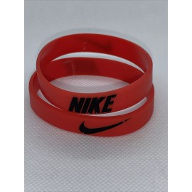 White Fashion Sports Wristbands Red with Black Letters. Set Of 2.