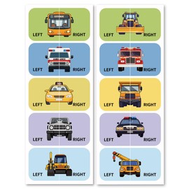 Peacoblue Shoes Stickers for Shoes Learning Left Right, Car-Heads 100pcs(50 Pairs) Self-Adhesive Shoes Stickers Labels Decals to Help Put Shoes On