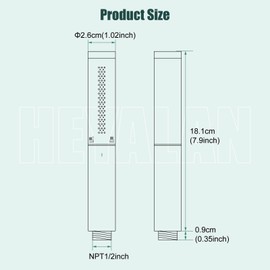 Heyalan Hand Held Shower Wand, High Pressure Handheld Head with Strong Flow, Luxury Spray for Bathroom,Dual Function,Oil-Rubbed Bronze
