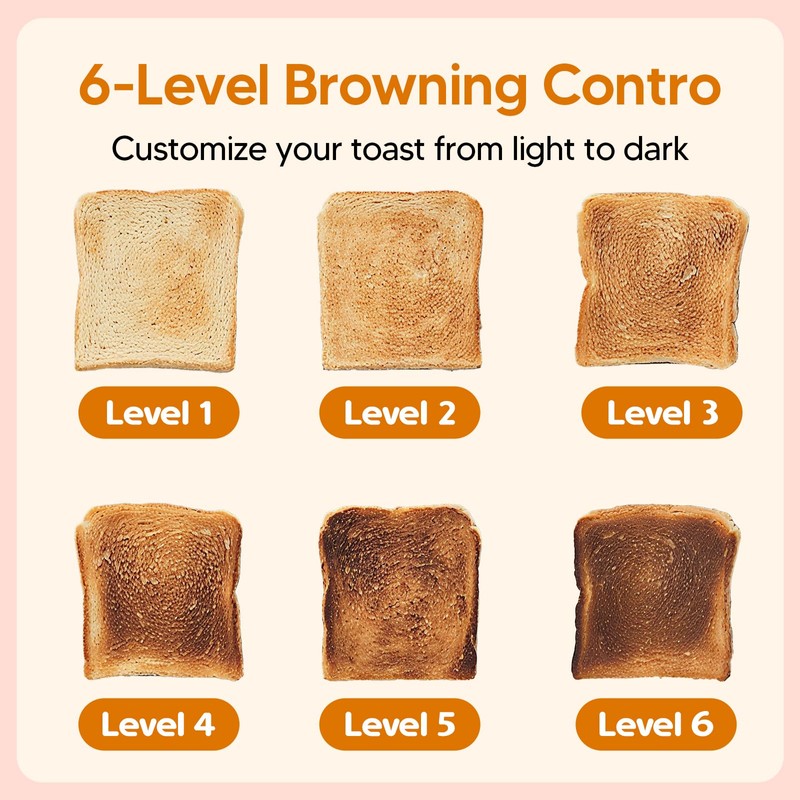 ® Touch Screen Toaster 2 Slice,Smart Toaster with Digital Timer,