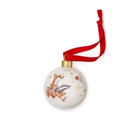 Royal Worcester Wrendale Designs Annual Star of Wonder Limited Edition 2022 Ceramic Bauble, Christmas