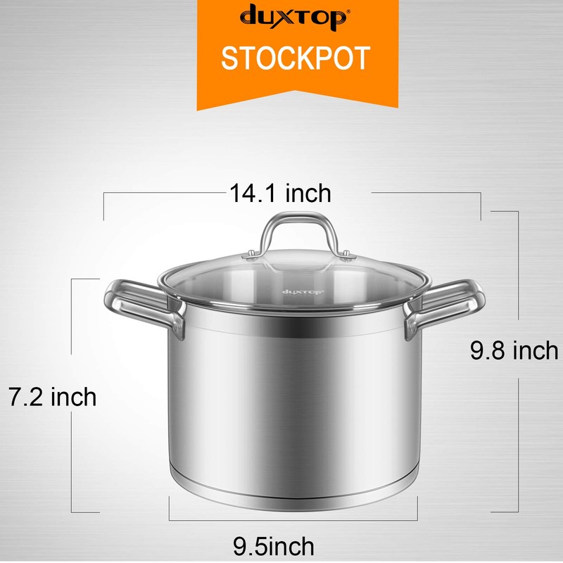 Duxtop Professional Stainless Steel Cookware Induction Ready Impact-bonded Technology (8.6Qt
