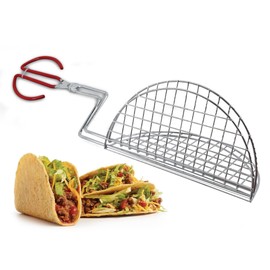 Taco Shell Tongs for Frying by StarBlue - 8 Inch Easy-Grip Tool for Making Crispy Taco Shells - Heat-Resistant and Dishwasher Safe