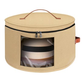 WiNDANCE Hat Storage Box Stackable Wide Brim Hats Organizer Hat Travel Case for Women Cowboy Hat Box for Travel 17" D x 10.2" H Caps Container Carrier