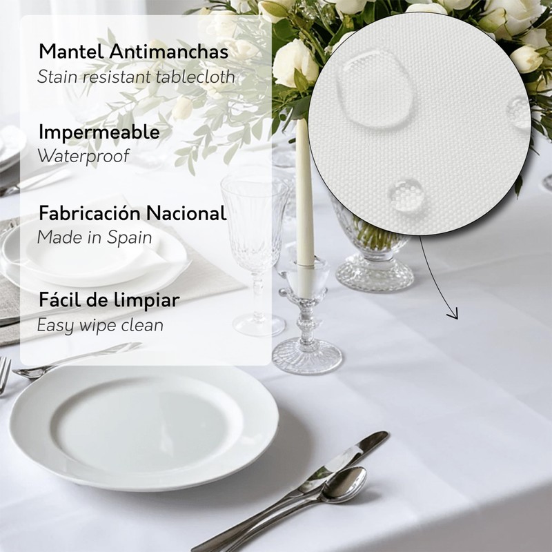 Martina Home TEFLONATED TABLECLOTH MADE Petit Vichy Blue 220X140 CM