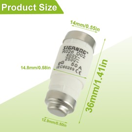 SIGANDG D02 50A Neozed Fuse Socket Set with Screw Caps Fuses