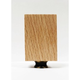 Lite Accents Lamp Finial-SOLID BEECH WOOD RECTANGLE BLOCK-W/Dual Thread Base-Antique Brass