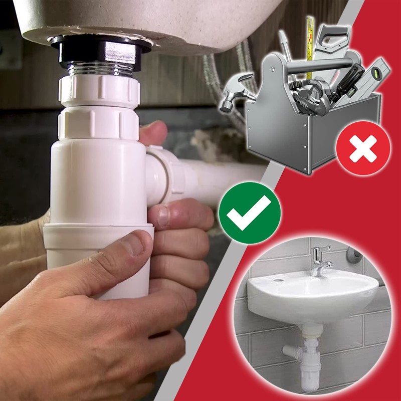 SPARES2GO Waste Bottle 40mm Basin Bidet Urinal Bathroom Kitchen 75mm