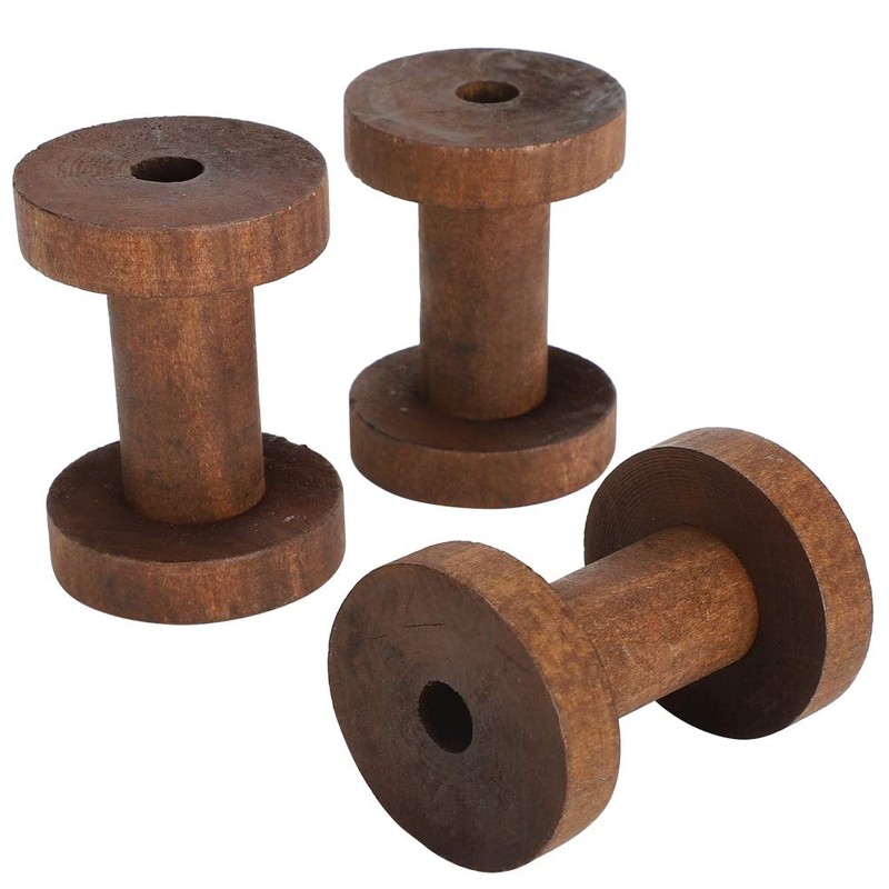 Changor Wooden Bobbins for Crafts, Large Thread, 13 x 8