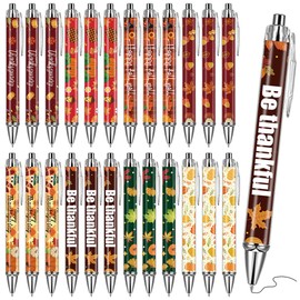 AWEELON 24pcsThanksgiving Ballpoint Pens Fall Pens Happy Fall Gift 1.00 mm Black Ink Writing Pens for Autumn Themed Party Favors Thanksgiving Gift
