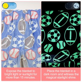 Cuddly blankets for children, blanket glowing in the dark cuddly blanket gifts for boys and girls, super soft and warm blanket