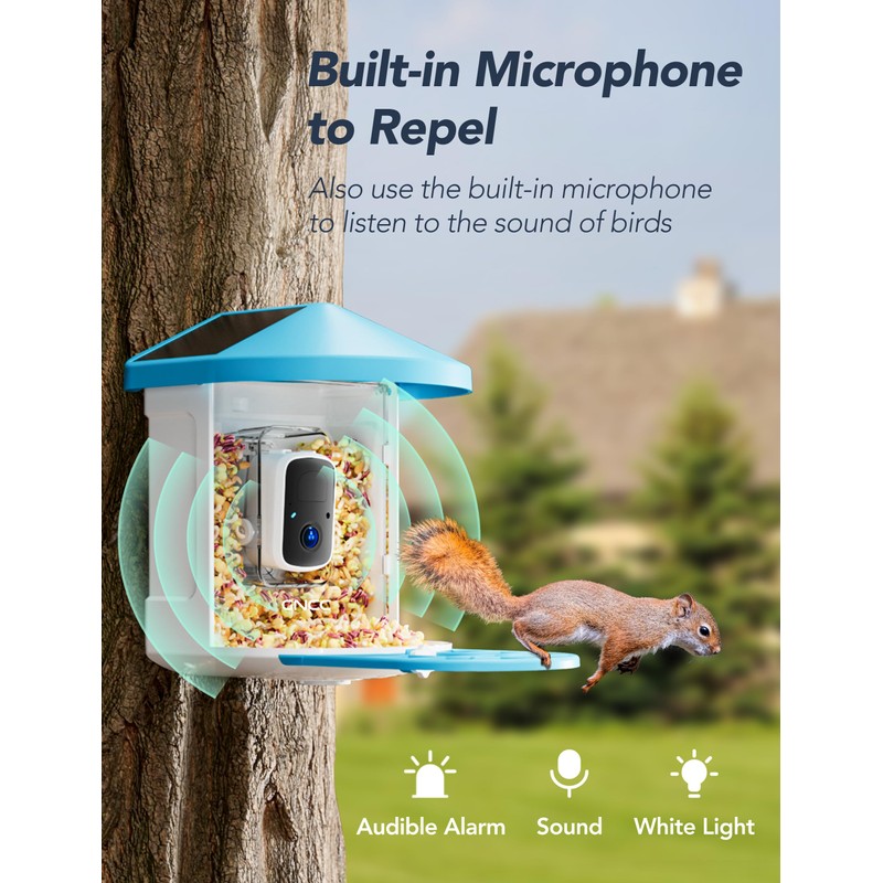 GNCC Smart Bird Feeder with Camera Wireless Outdoor, 1080P Wild