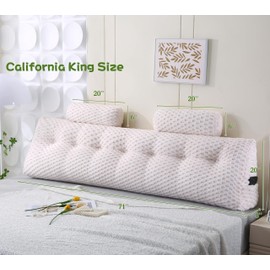 Ziihome Wedge Headboard Pillow + 2 Head Roll Pillows Bed Wedge Pillow Lap Top Pillow Gaming Pillow Reading Pillow for Headboard Large Bolster for Sitting in Bed Backrest Positioning Support