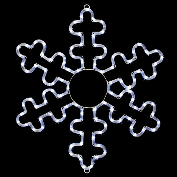 ElectricArt 24 Inch Cool White LED Rope Light Snowflake Motif