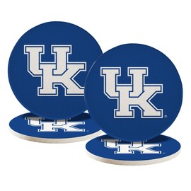 Desert Cactus University of Kentucky Circle Ceramic Coasters 4 Pack Wildcats UK Absorbent Drink Coasters with Cork Backing (Design A)