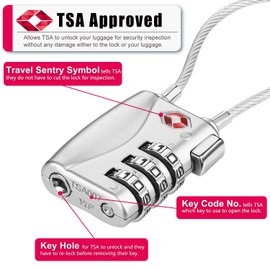 ZHEGE TSA Locks 2 Pack - Luggage Lock for Travel, Gym, School, Suitcases, Baggage, Small Cabinets - Easy Read Dials
