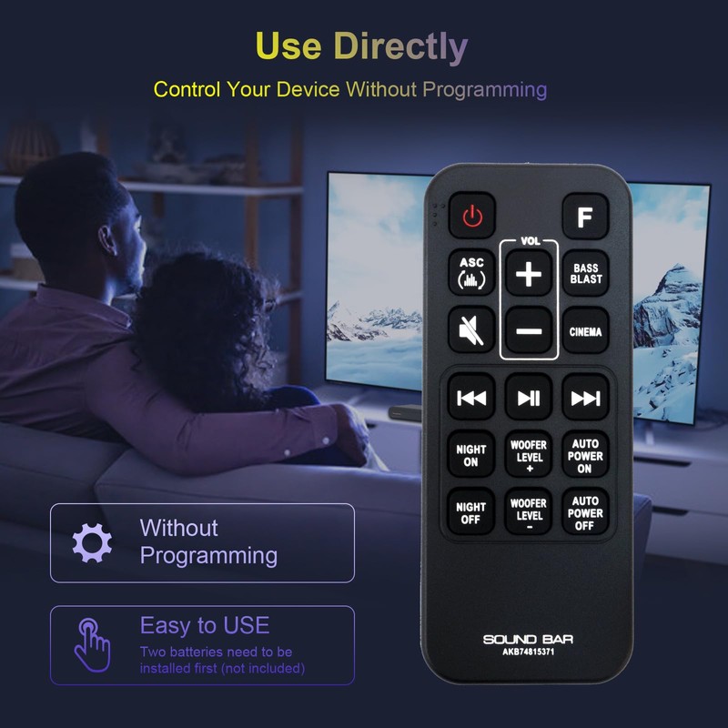 AKB74815371 Replace Remote Control Compatible with LG Sound Bar SJ3C