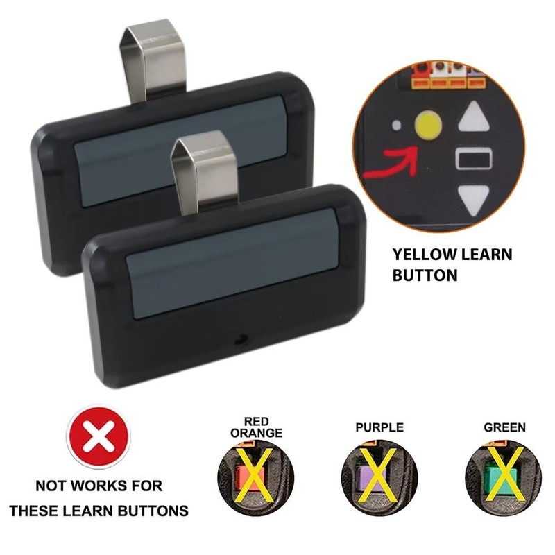 2 Packs for 950ESTD Chamberlain Garage Door Opener Remote Yellow