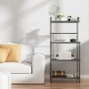 4-Tier Microwave Storage Rack for Kitchen Metal Shelving Unitscolor: Black