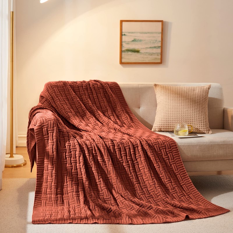 Aormenzy 50x60 Throw Blanket, Soft Cozy Acrylic Throw Blanket, Cable