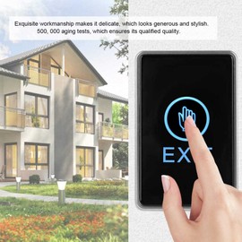 Exit Button for Door Access Control , Door Touch Exit Release Unlock Button Switch , with Panel , LED Light Fireproof PC Material , for Door Access Control System