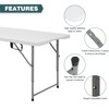 FDW FDW 4 Foot Outdoor Dining Table, Foldable Portable Rectangular