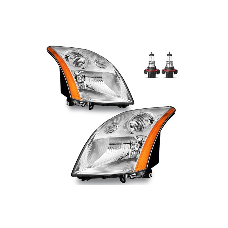 KarSpareHub Headlights Assembly for 2007-2009 Nissan Sentra 4-Dr