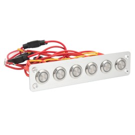 Leapiture Marine Boat Switch Panel for Car RV Yacht 12V DC System 6 Gang Push Button Switch Blue Backlit Automotive Replacement Electrical System Switches
