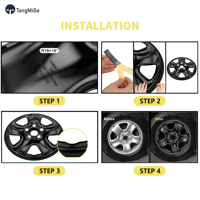TangMiGe 4-Pack Wheel Skins Compatible with Honda CR-V CRV 2012