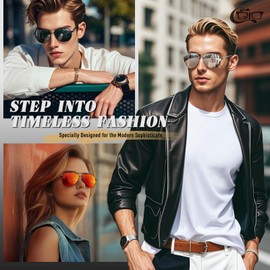 CGID Sunglasses Polarized for Men and Women Classic Metal Pilot Sun Glasses Dark Shades 100% UV400 Protection for Driving M180