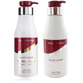 Total Repair Shampoo & Total Reviving Hair Conditioner - Black Caviar, Vitamin B5, Natural Oils. Nourishes, strengthens, and protects all hair types. Paraben-free, color-safe. 500ml & 500ml