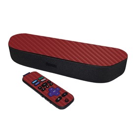 MightySkins Carbon Fiber Skin Compatible with Roku Streambar Media Player (2020) - Solid Burgundy | Protective, Durable Textured Carbon Fiber Finish | Easy to Apply | Made in The USA