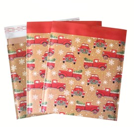 Orgrimmar 10 Packs 10.8"x11.2" Christmas Bubble Mailer Bubble Envelope Self-Seal Wrap Holiday Pouches Bags (Cars)