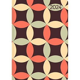 Ladytimer Mini Retro 2024 Pocket Calendar 8 x 11.5 cm Pattern Weekly 144 Pages Note Book Alpha Edition