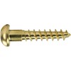 #8 x 1-1/4" Round Head Wood Screws, Solid Brass, Slotted