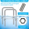 XIANGZI M10 Square U-Bolts 4 Sets 304 Stainless Steel Trailer