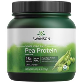 Swanson 100% Certified Organic Pea Protein Powder Non-GMO 1.1 lb (503 g) Pwdr