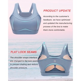 RUNNING GIRL High Impact Sports Bras for Women,Racerback Running Bra Yoga Workout Crop Tank Tops Longline Sports Bra Push up_RGWX2667_Blue_M_AU