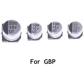 Tekmihat Capacitor Replacement for GBA, GBC, GBA SP, GBP Board Repair (μF, Round, Through-Hole Mount, Plastic+Metal)