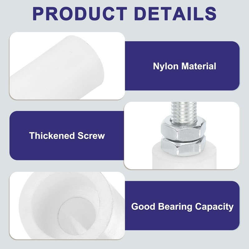 sourcing map 2Pcs Slide Gate Guide Roller, 1.7" Nylon Rollers