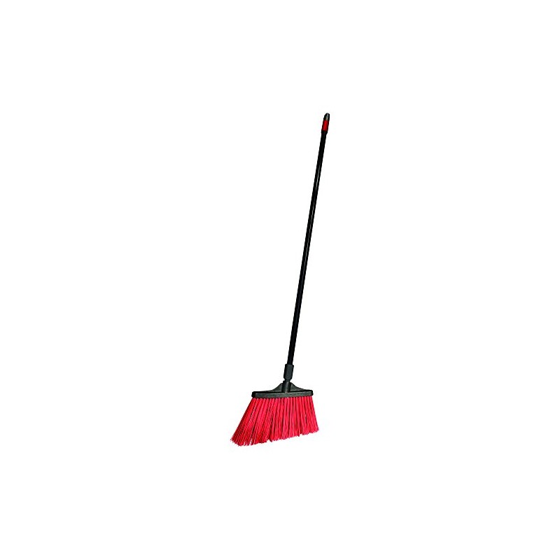831648 O-Cedar Maxistrong Heavy Duty Angle Broom Black/Red, Large