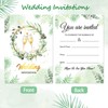 HOWAF 20 Wedding Invitations with Envelopes, Elegant Green Invitation Cards