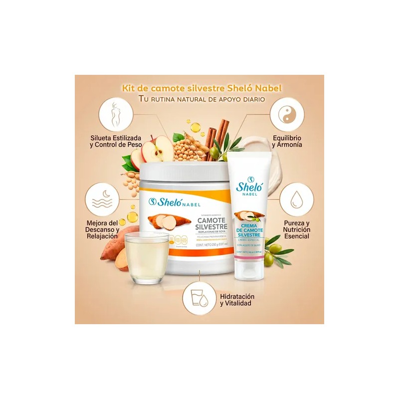 Kit Camote Silvestre Bebida En Polvo + Crema Sheló Nabel