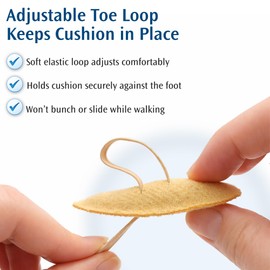 PediFix Felt Toe Crest Cushion with Loop – Hammer Toe Support Pad for Callus Cushioning & Toe Tip Pressure Relief, Soft Under Toe Buttress Pad for in-Shoe Comfort, Small Right, 1 Pack