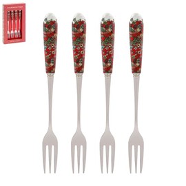 lesser and pavey LP95118 Forks with Ceramic Handles | Strawberry Thief design | Set of 4, Multicolor