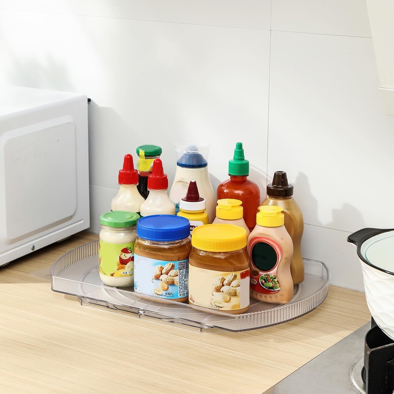 ROWNYEON Lazy Susan Turntable Organizer for Large Refrigerator, 360° Rotate