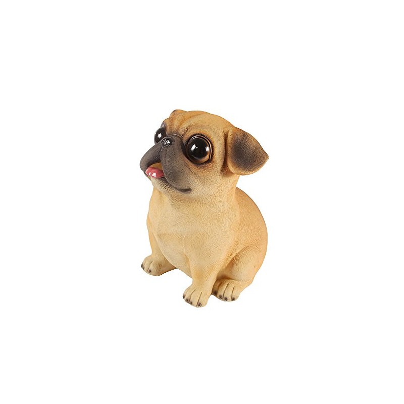 WAIT FLY Cute Pug Dog Shaped Resin Piggy Bank Coin