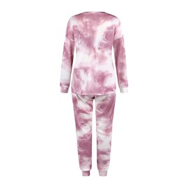 MYGBCPJS Mommy and Me Tie Dye Sweatsuit Women 2Pcs Outfits Set Long Sleeve Pullover + Pants Matching Family Loungewear
